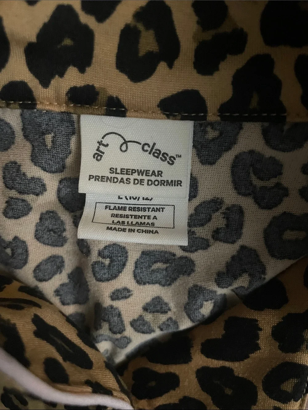art class Leopard Print Pajama Set - Tan and Black